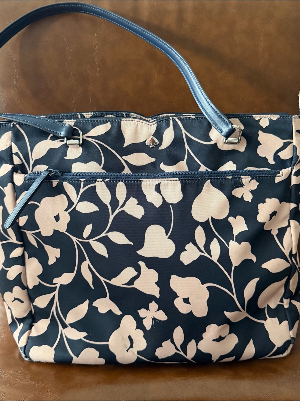 Kate Spade New York Jae Garden Vine Large Nylon Tote Nightcap Navy Floral